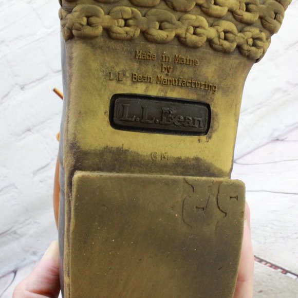 **LL BEAN Thinsulate Lined Brown Tan Leather 8" Du - Picture 6 of 6